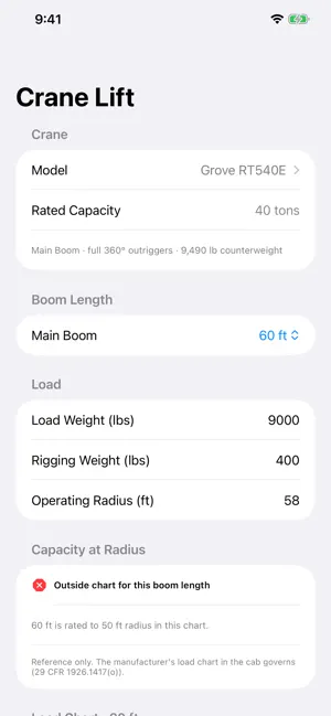 Rigging Calculator: Crane Lift screenshot 4