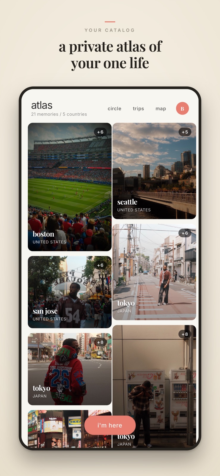 atlas: travel memories. iphone screenshot 1