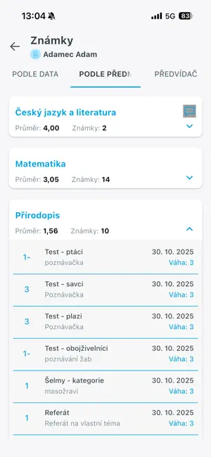 Bakaláři OnLine screenshot 4