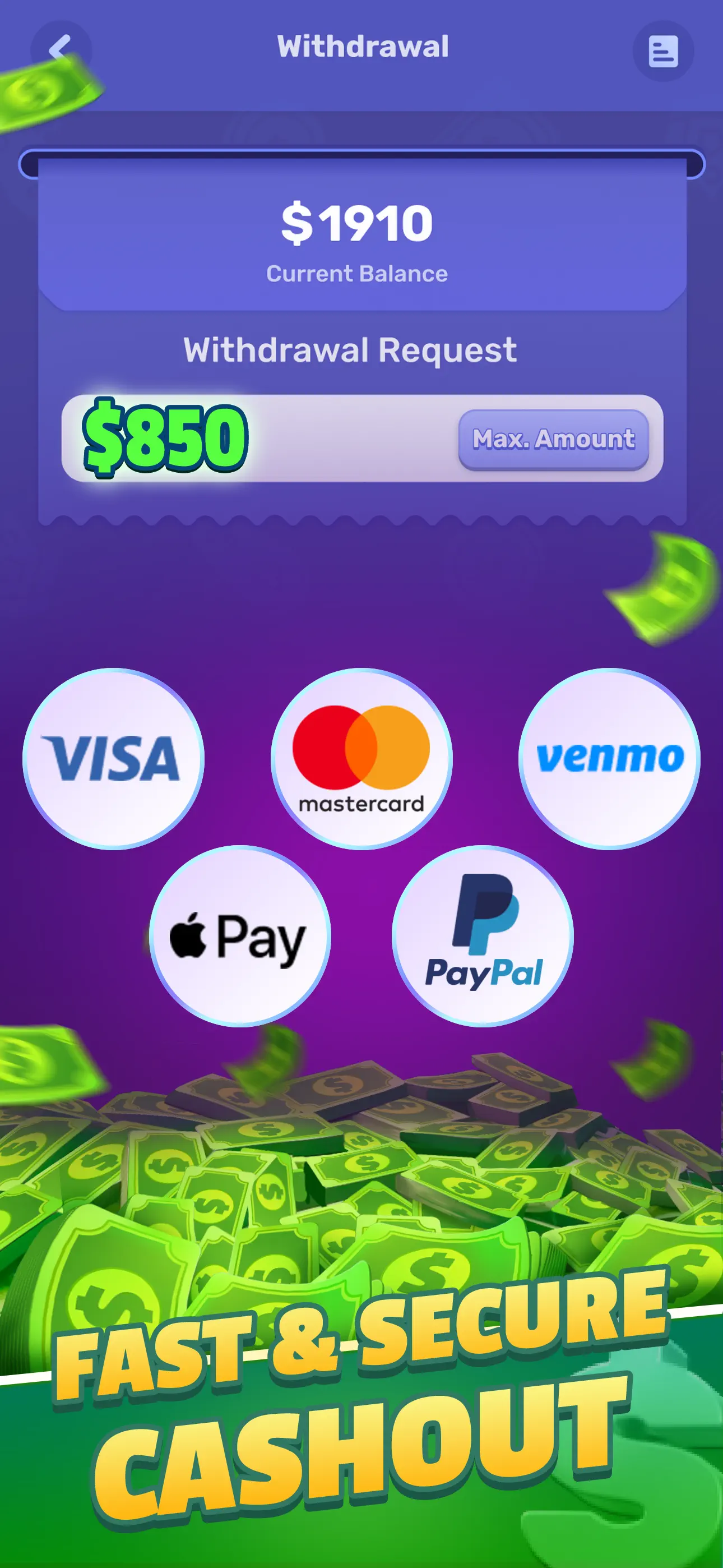 Solitaire Venture: Win Cash screenshot 1
