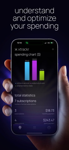 xtrackr: subscription tracker Screenshot 1 of 3