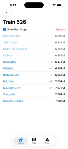 Tracks - Live Caltrain App Screenshot 3 of 6