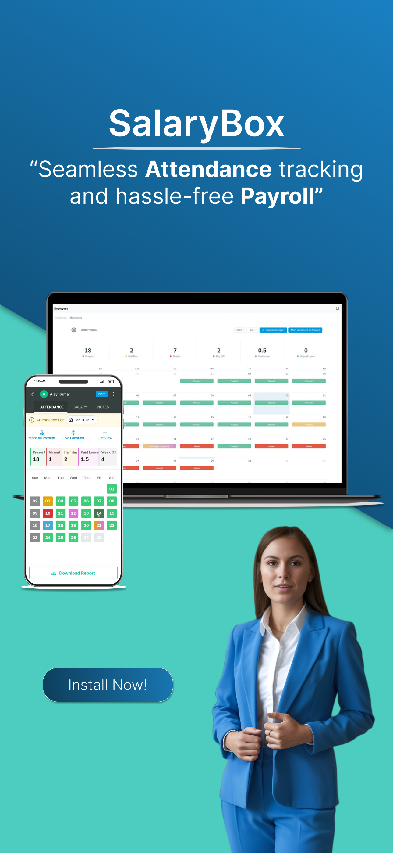 SalaryBox- Attendance, Payroll