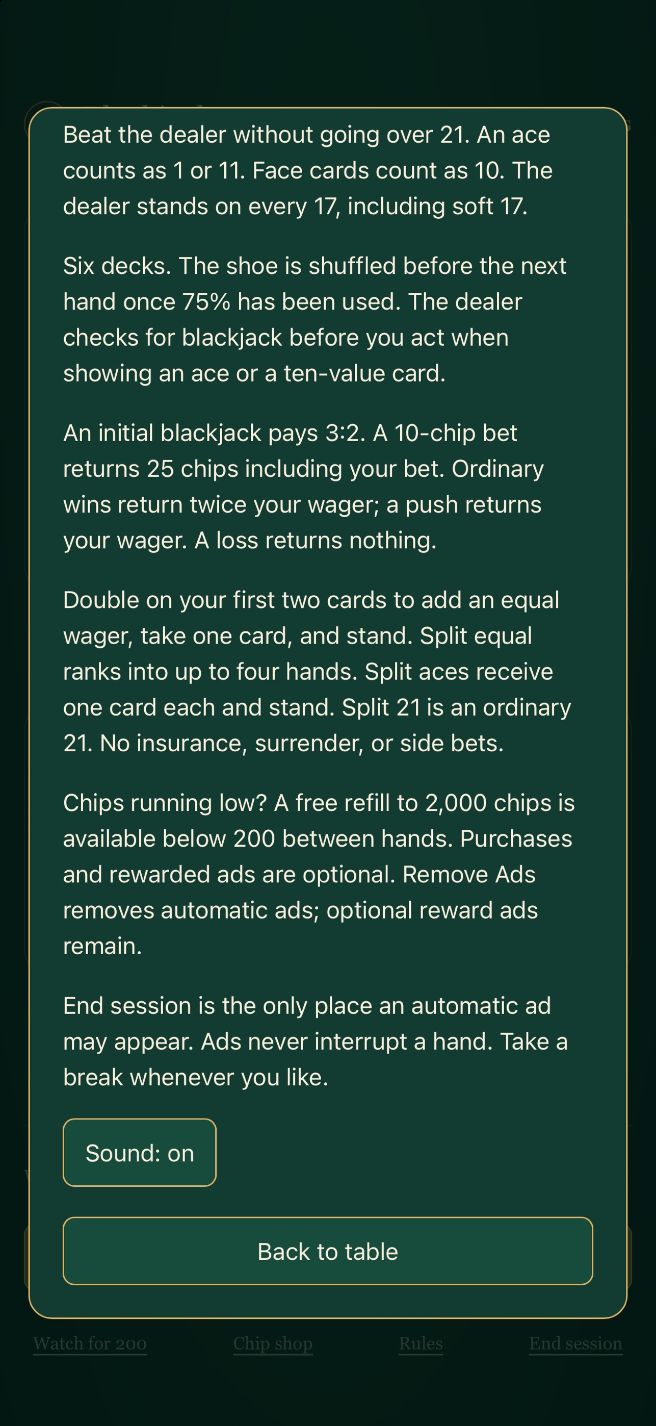 Screenshot 4 of Blackjack Felt