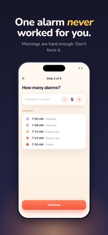 Snoozers Alarm Clock: Slowrise iPhone screenshot