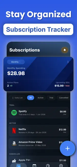 Subscription Tracker: Subflo screenshot 1