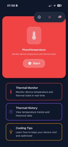 Phone Temperature iPhone screenshot