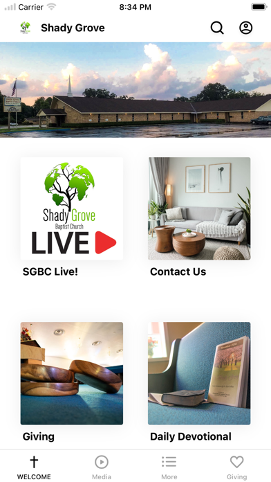 Shady Grove Bap Church iPhone screenshot 1 - Education app