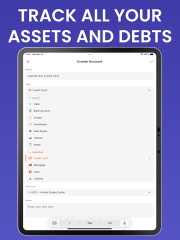 Accounts: Track Your Money iPad screenshot