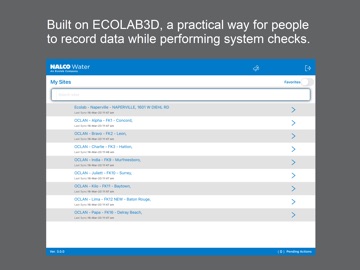 Ecolab E-data iPad screenshot
