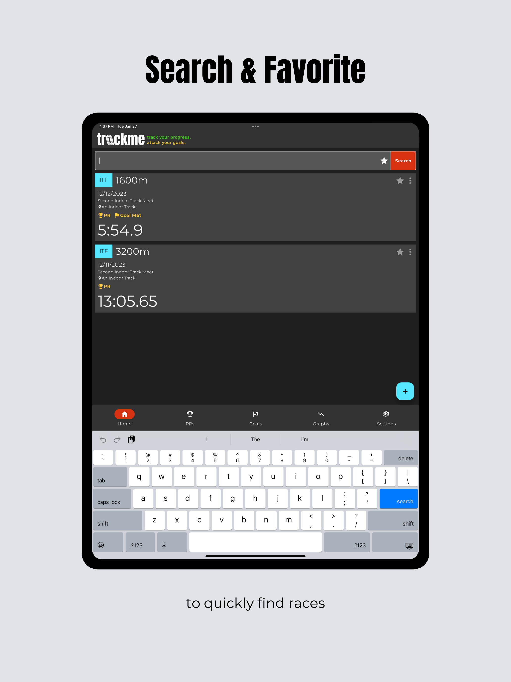 TrackMe - Race Log