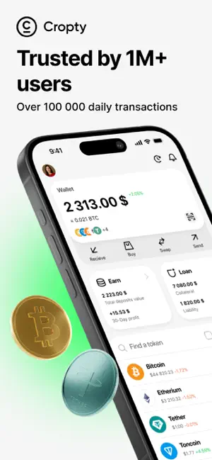 Cropty wallet – Bitcoin & USDT screenshot 1
