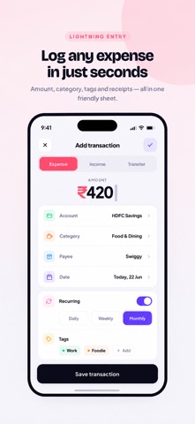 Lunor: Expense Budget Tracker screenshot