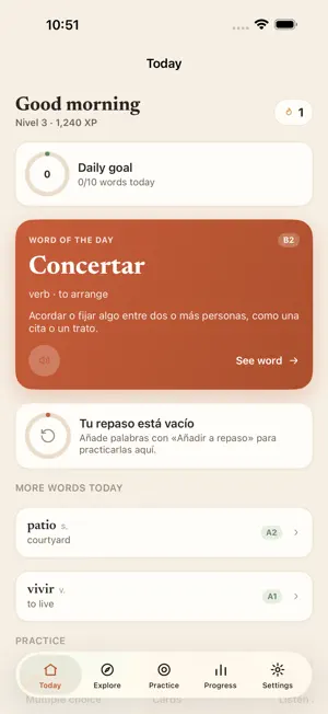 Léxico: Learn Spanish Words screenshot 1