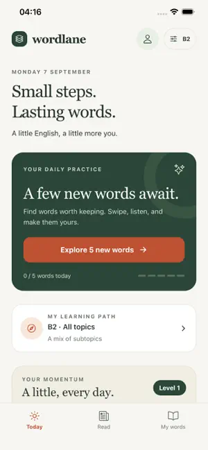 Wordlane: English Vocabulary screenshot 1