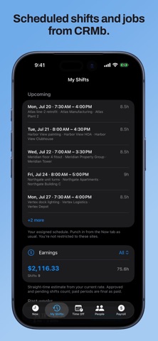 Punch: Shift Tracker iPhone screenshot