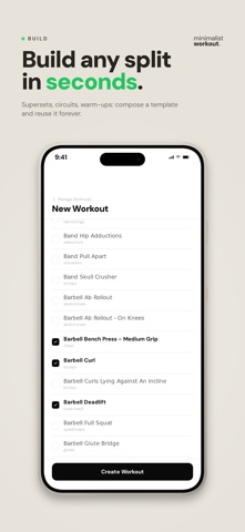 Minimalist Workout iPhone screenshot