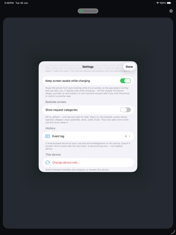 Bedside Care iPad screenshot