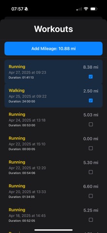 Run Kicks Shoe Mileage Tracker screenshot