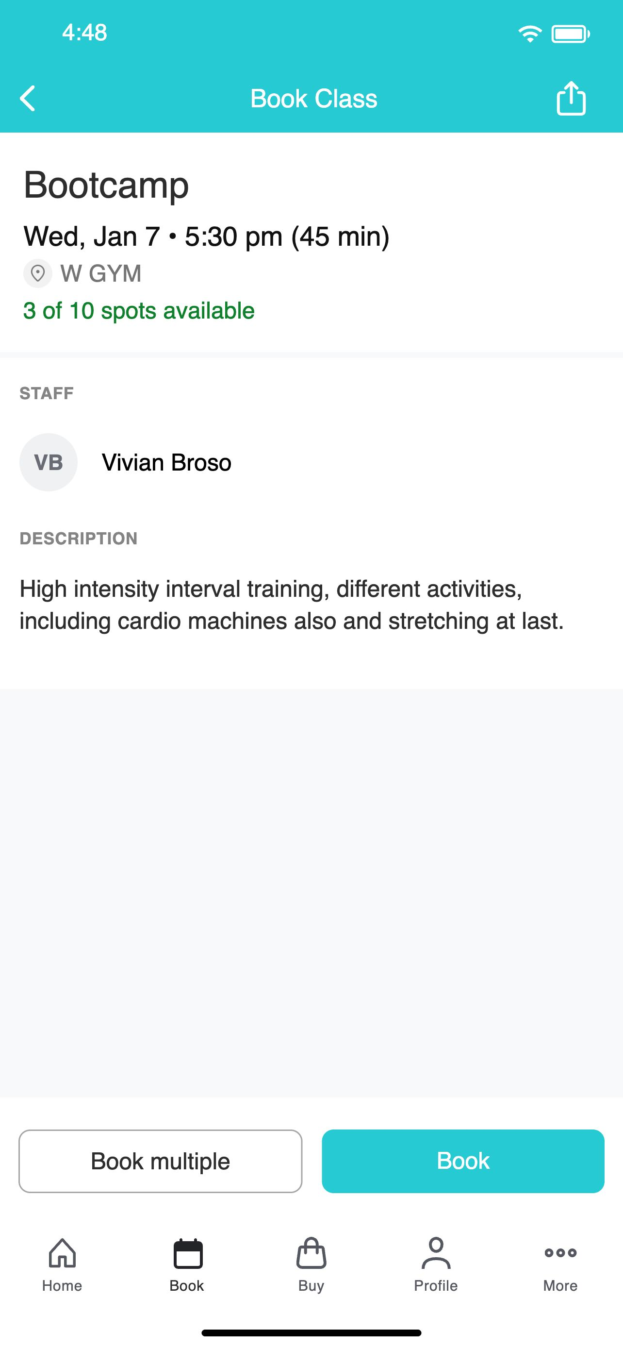 W GYM CAFE SPA screenshot 3