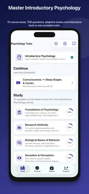Introductory Psychology Tutor screenshot 1