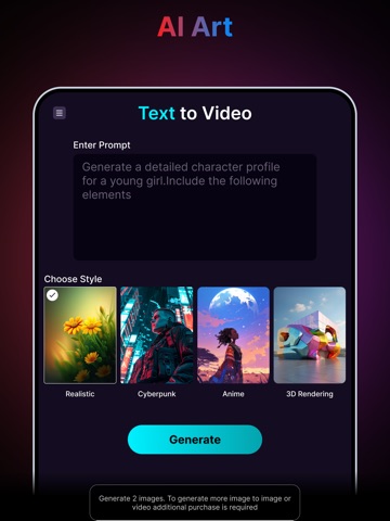AI Video,Art & Image Generator iPad screenshot