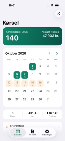 Befordringsfradrag screenshot 1