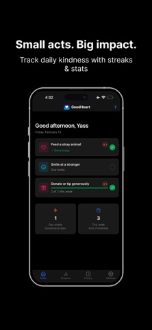 GoodHeart - Kindness Tracker screenshot