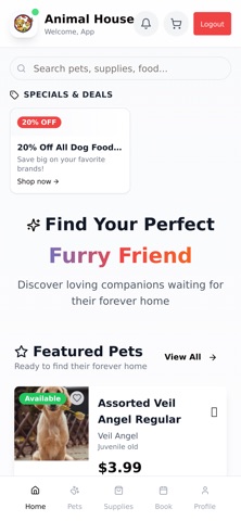 Animal House Pet Store iPhone screenshot