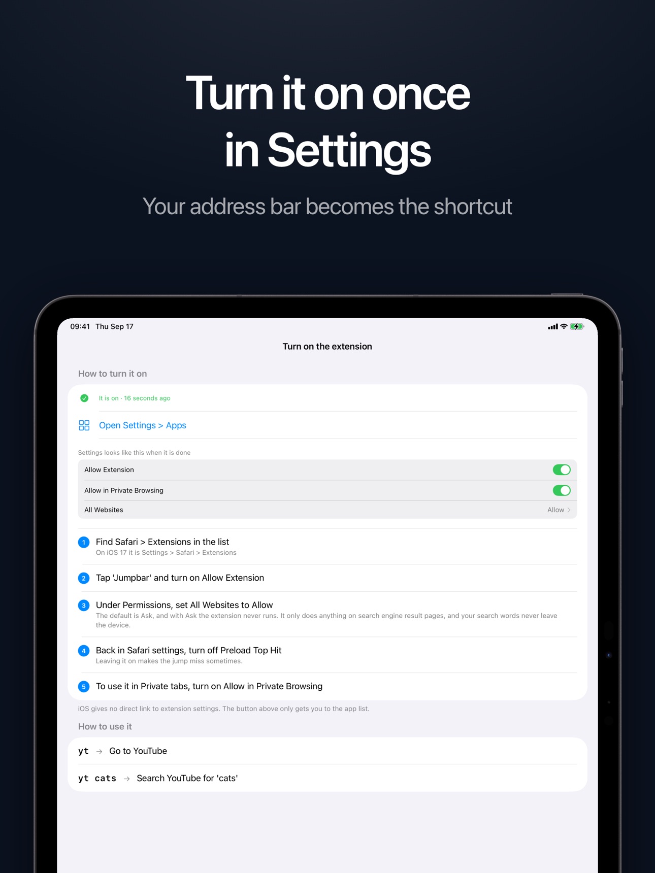 Screenshot 5 of Jumpbar - Search Shortcuts