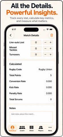 Rugby+ Match Stats Scorebook iPhone screenshot