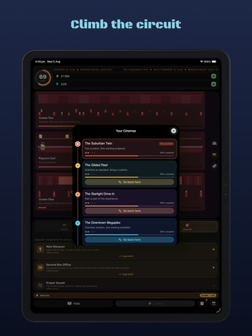 Idle Movie Cinema Tycoon iPad screenshot