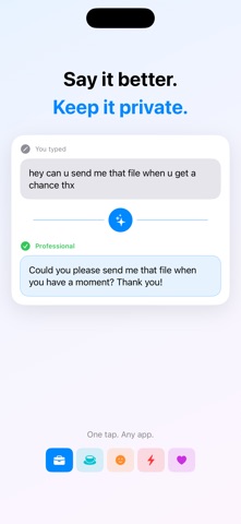 Say Better - AI Text Rewriter Screenshot 1 of 6