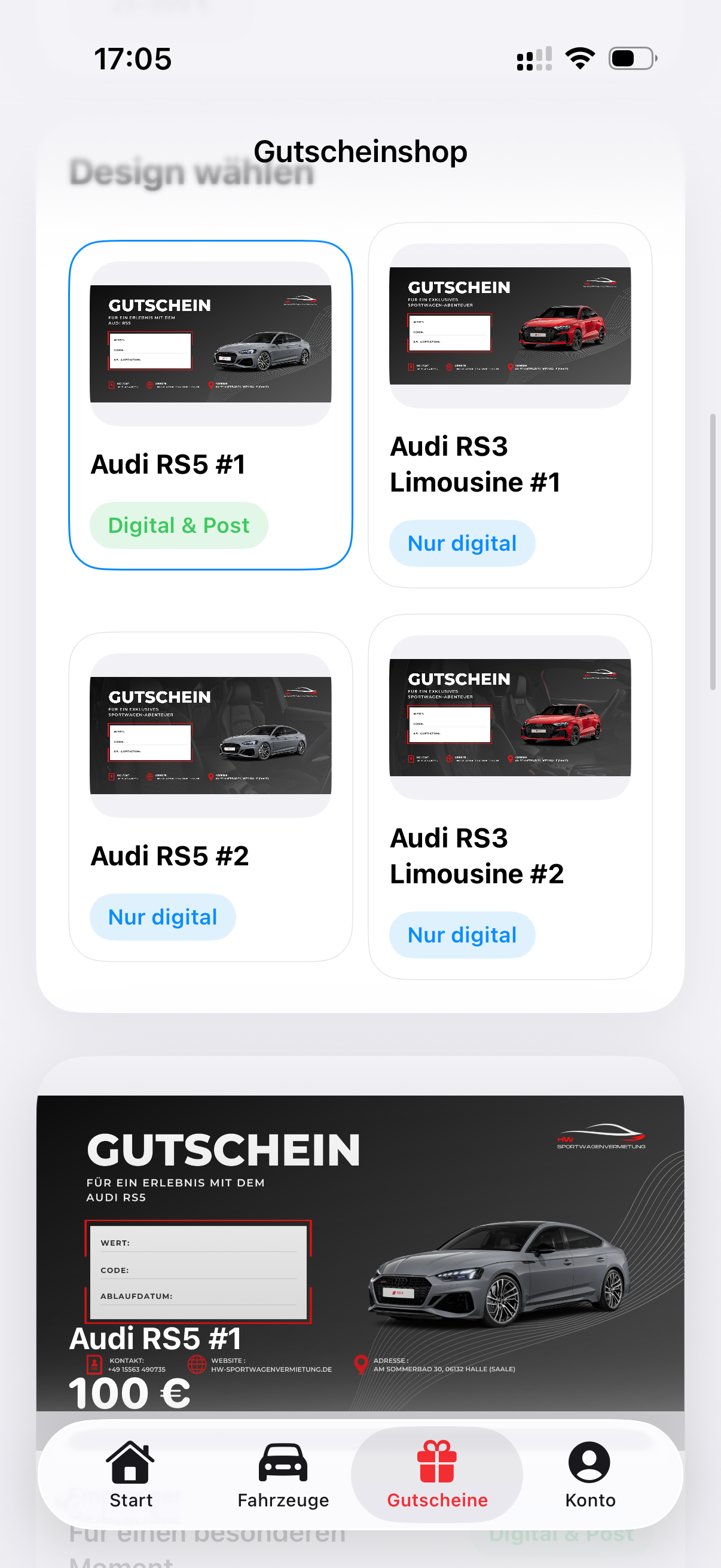 HW Sportwagenvermietung screenshot 4