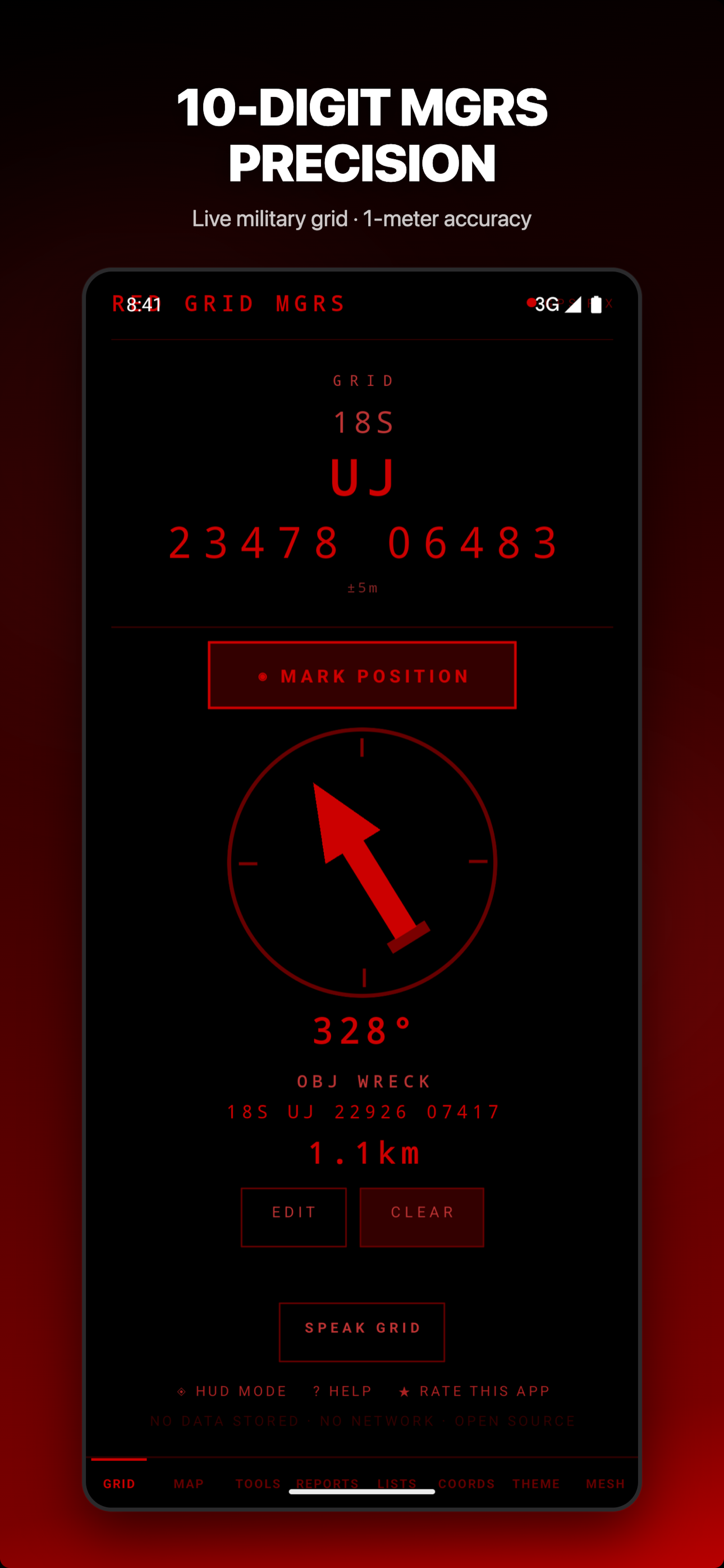 Red Grid MGRS - Military GPS