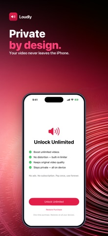 Loudly: Video Volume Booster iPhone screenshot
