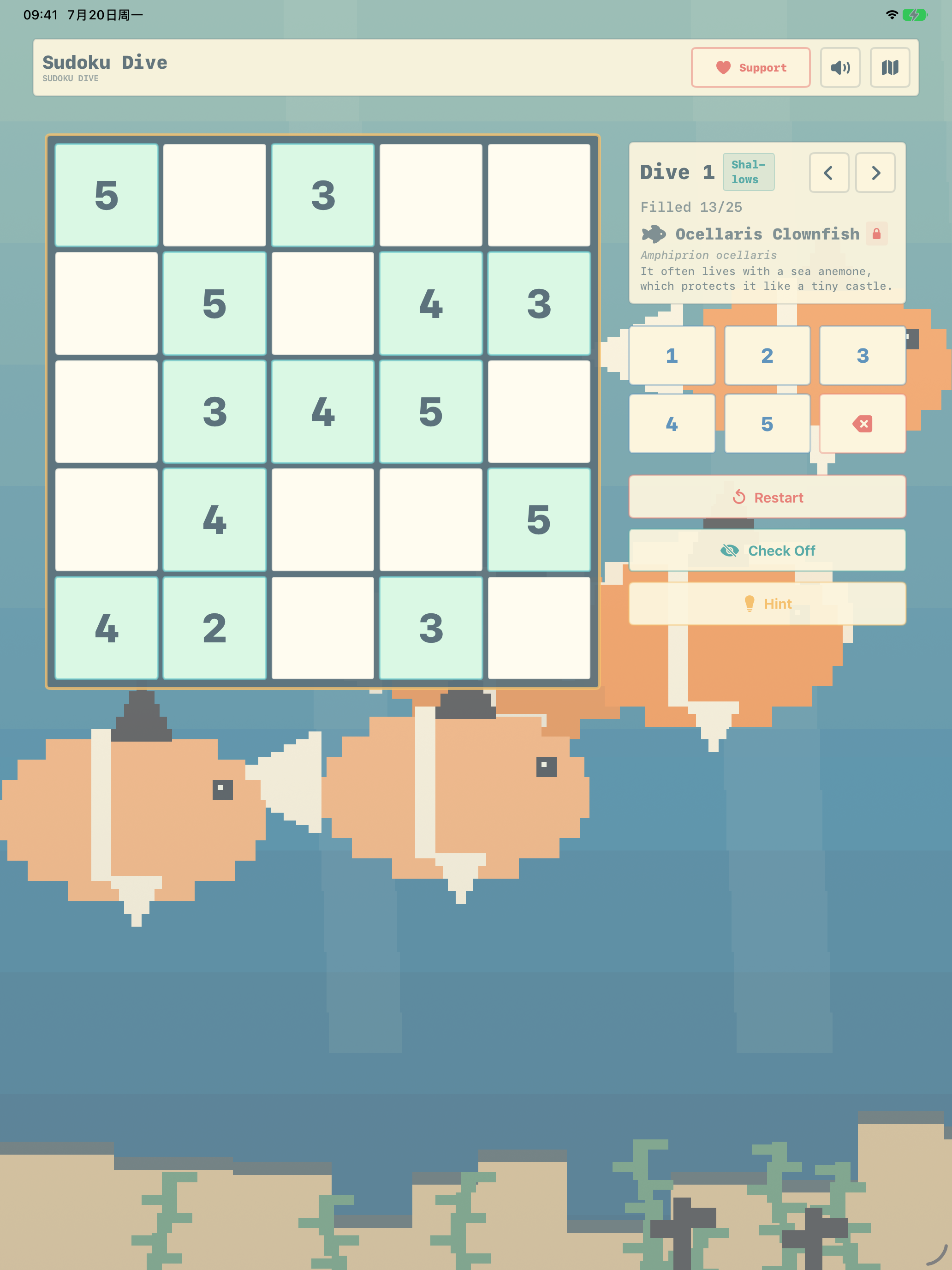 Sudoku Dive: Pixel Ocean screenshot 8