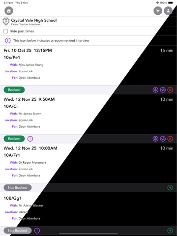 Booked (Previously PTO) iPad screenshot