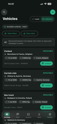 eCargo - Freight Exchange screenshot