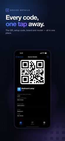 SmartHomeQR iPhone screenshot
