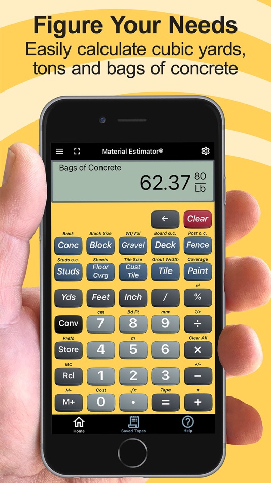 #6. Material Estimator Calculator (iOS) By: Calculated Industries