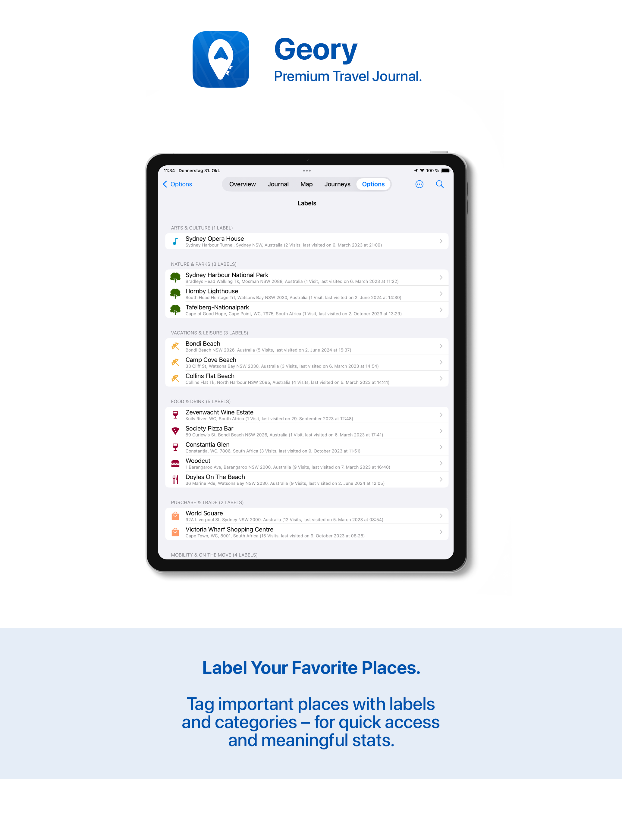 Geory – Premium Travel Journal