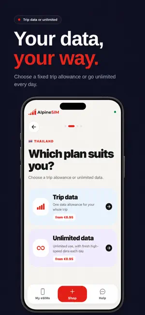 AlpineSIM: eSIM Travel Data screenshot 2