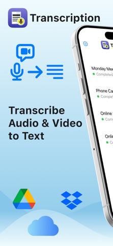 Transcription speech to text iPhone screenshot