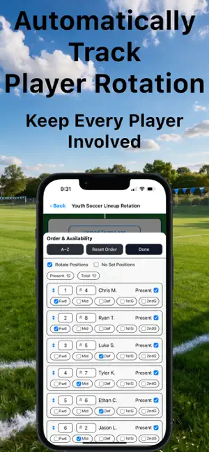 Youth Soccer Lineup Rotation screenshot 2