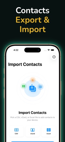 Contacts Export & Import iPhone screenshot