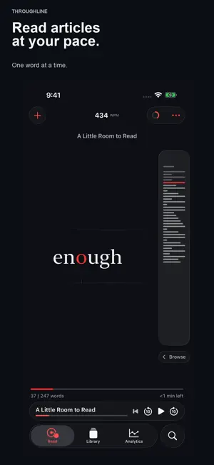 Throughline Speed Reader screenshot 1