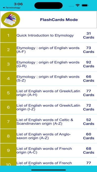 Screenshot #2 pour Etymology: +2200 English Words