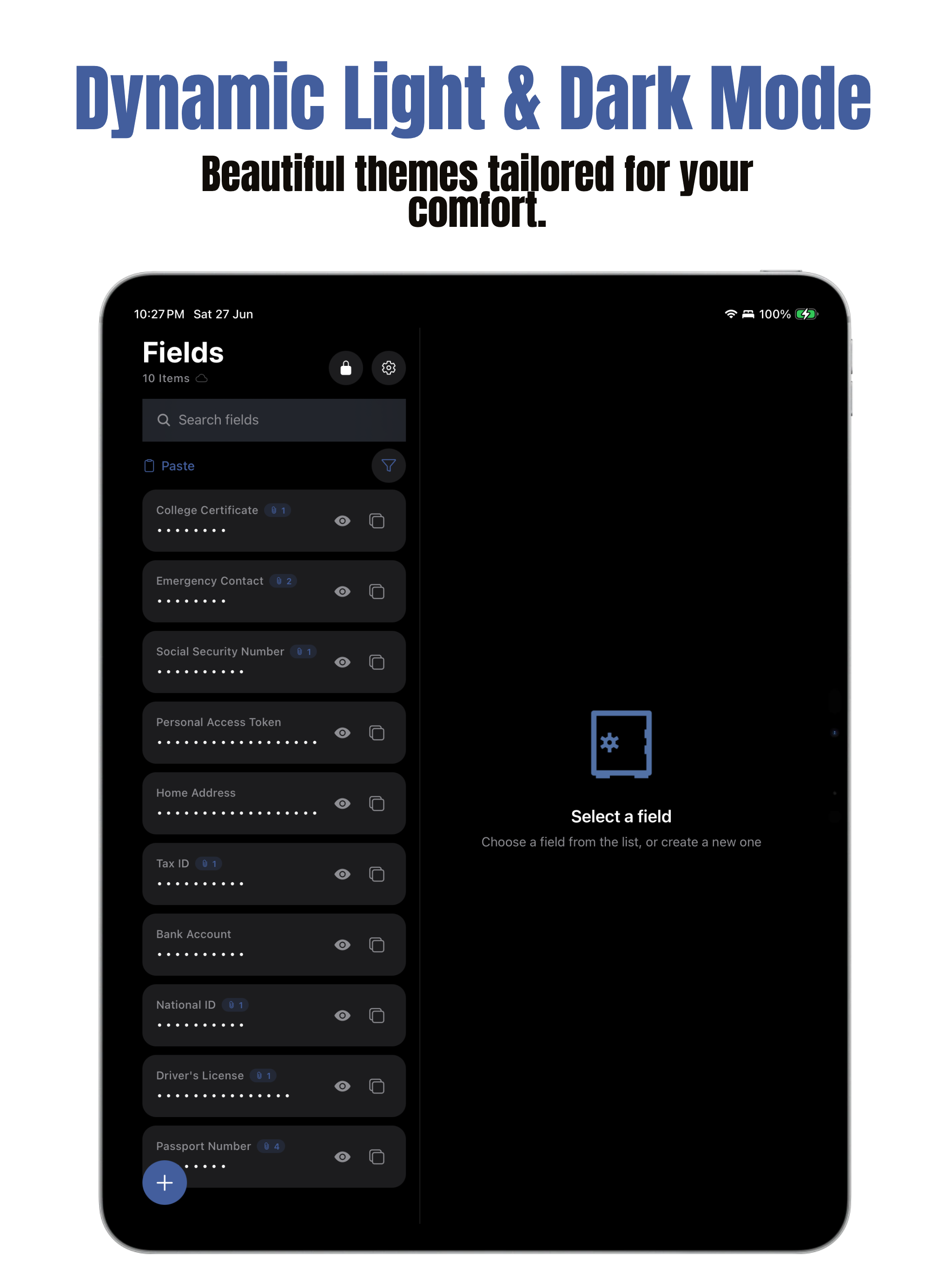 Fields: Secure Notes & Vault screenshot 14