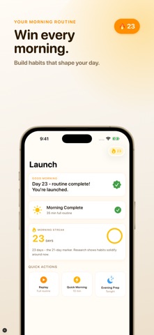 Morning Habit Tracker - Launch Screenshot 1 of 5